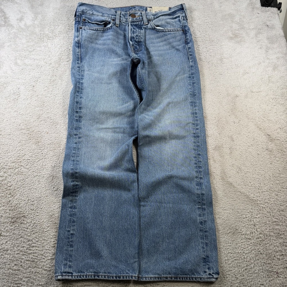 Hollister Jeans Mens 31x30 Blue Denim Hermosa Low Rise Boot Cotton Y2K